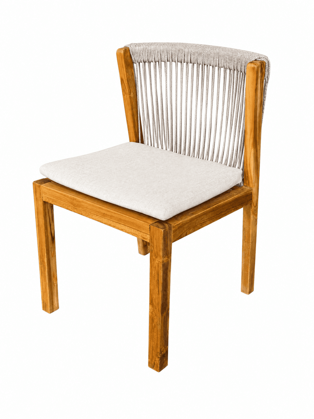 Chaise bois & corde claire