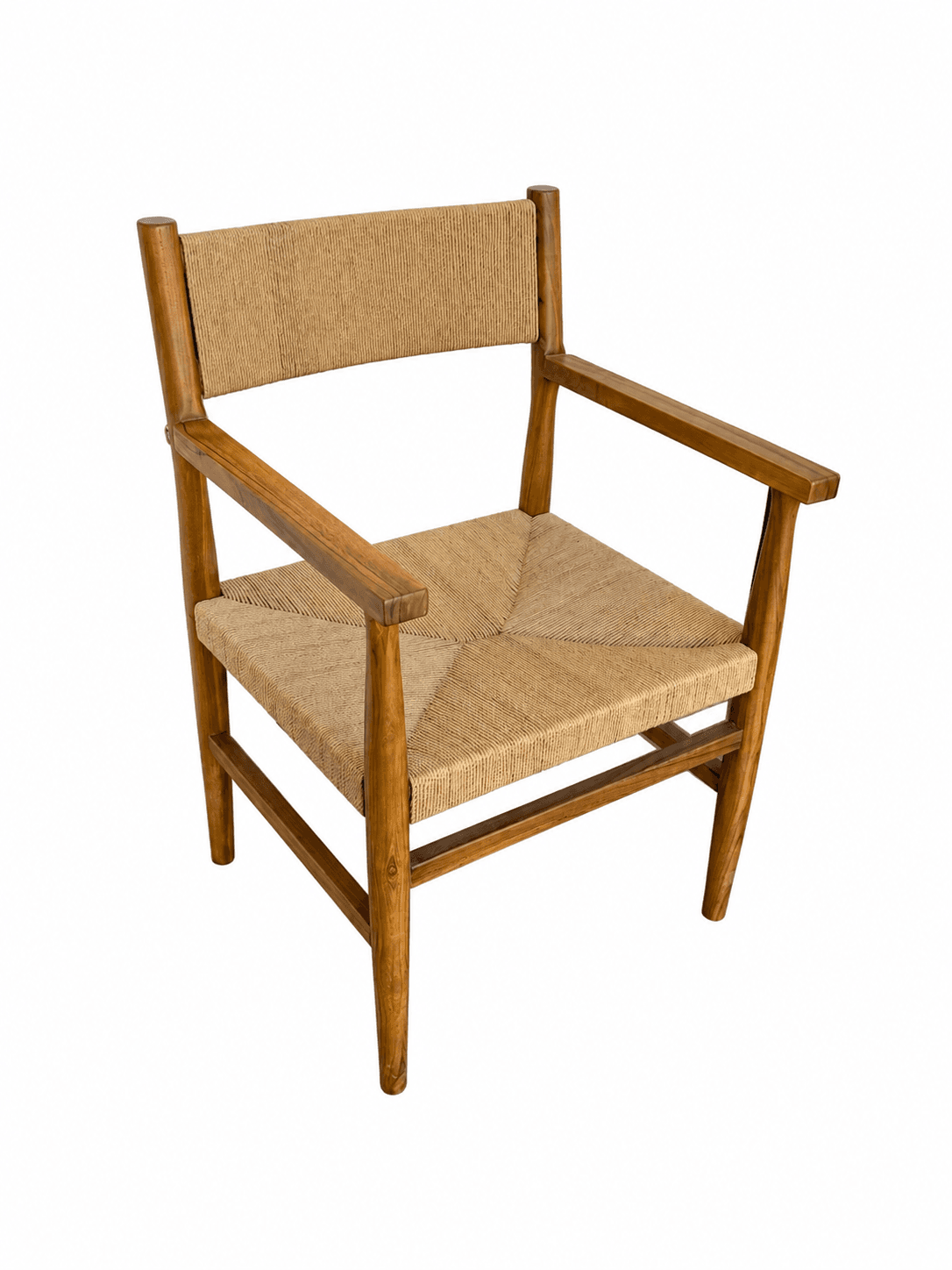 Fauteuil bois & tressage naturel