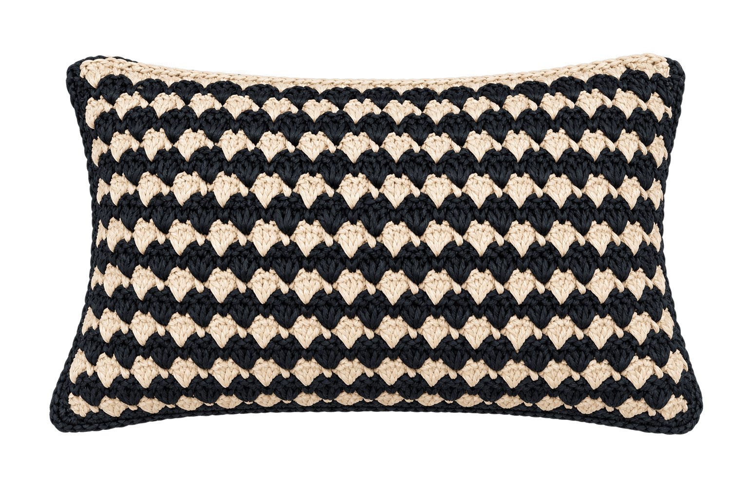 Coussin à motifs noir & naturel