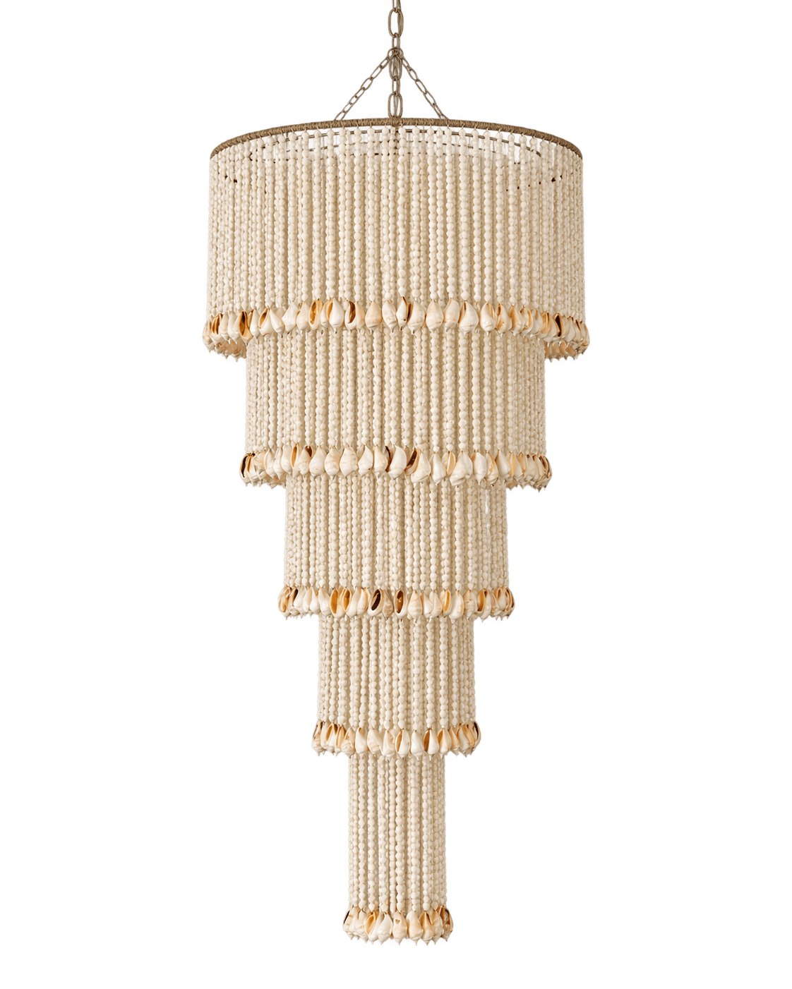 Lustre cascade en coquillages