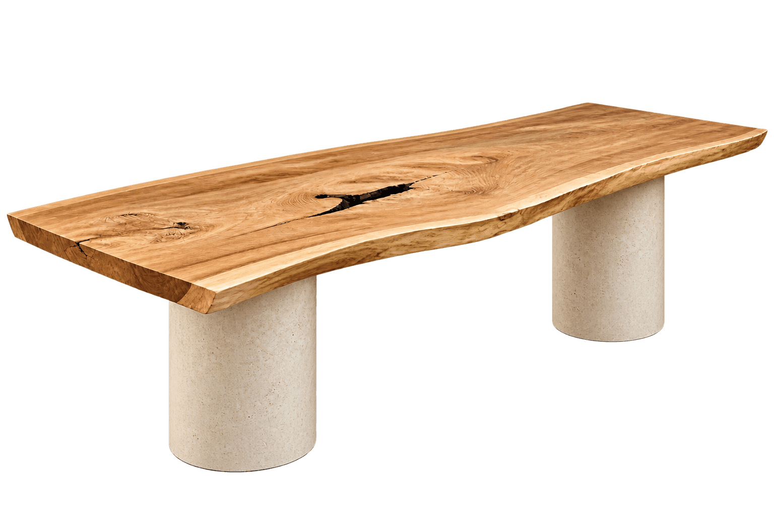 Table Live Edge pieds cylindriques