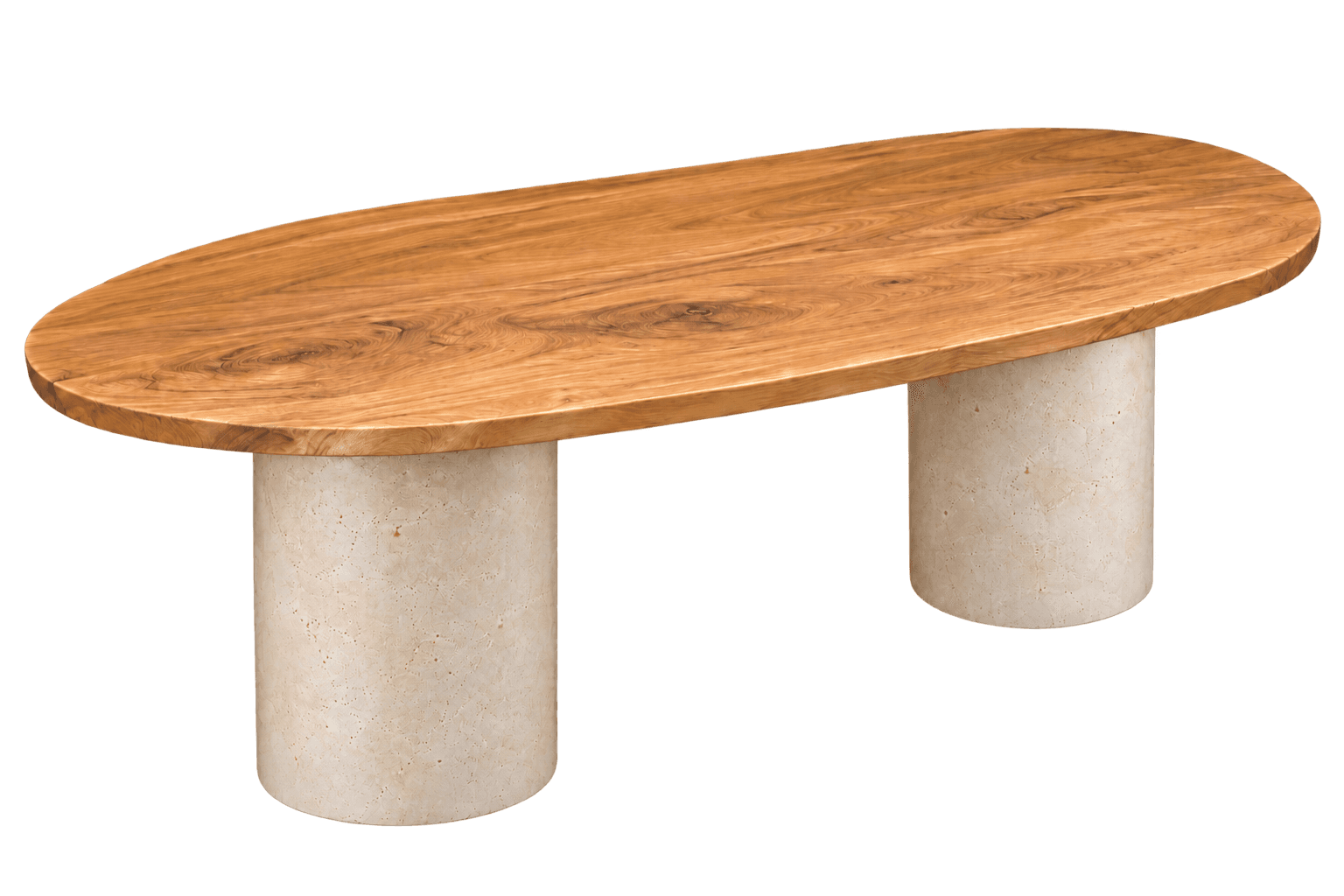 Table ovale pieds cylindriques